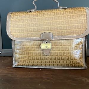100% vintage Fendi briefcase canvas monogram